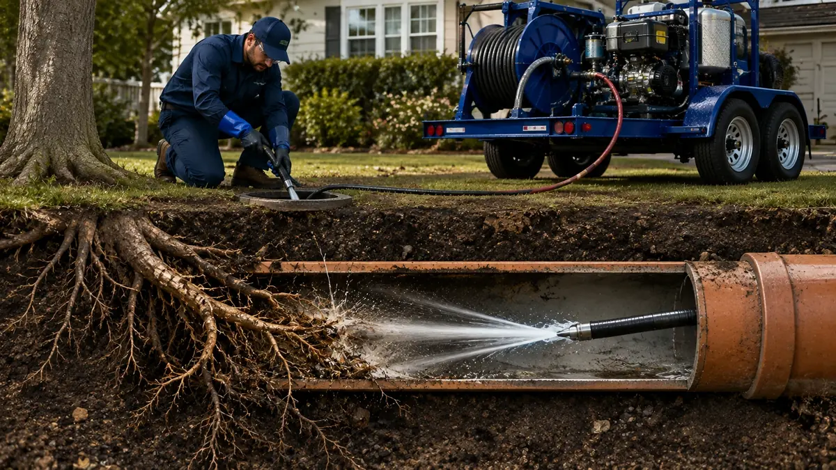 Tree Root Removal with Hydro Jetting in Pine Valley